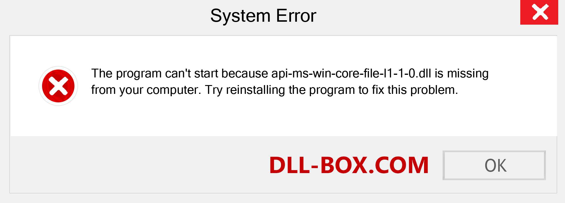  api-ms-win-core-file-l1-1-0.dll file is missing?. Download for Windows 7, 8, 10 - Fix  api-ms-win-core-file-l1-1-0 dll Missing Error on Windows, photos, images